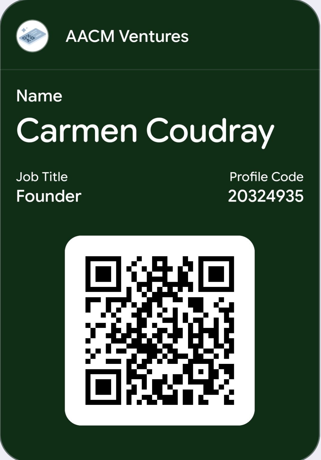 AACM Ventures digital business card QR code